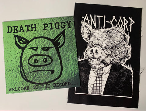 BUNDLE: Death Piggy LP/Anti-Corp Pig Backpatch (vinyl/backpatch)