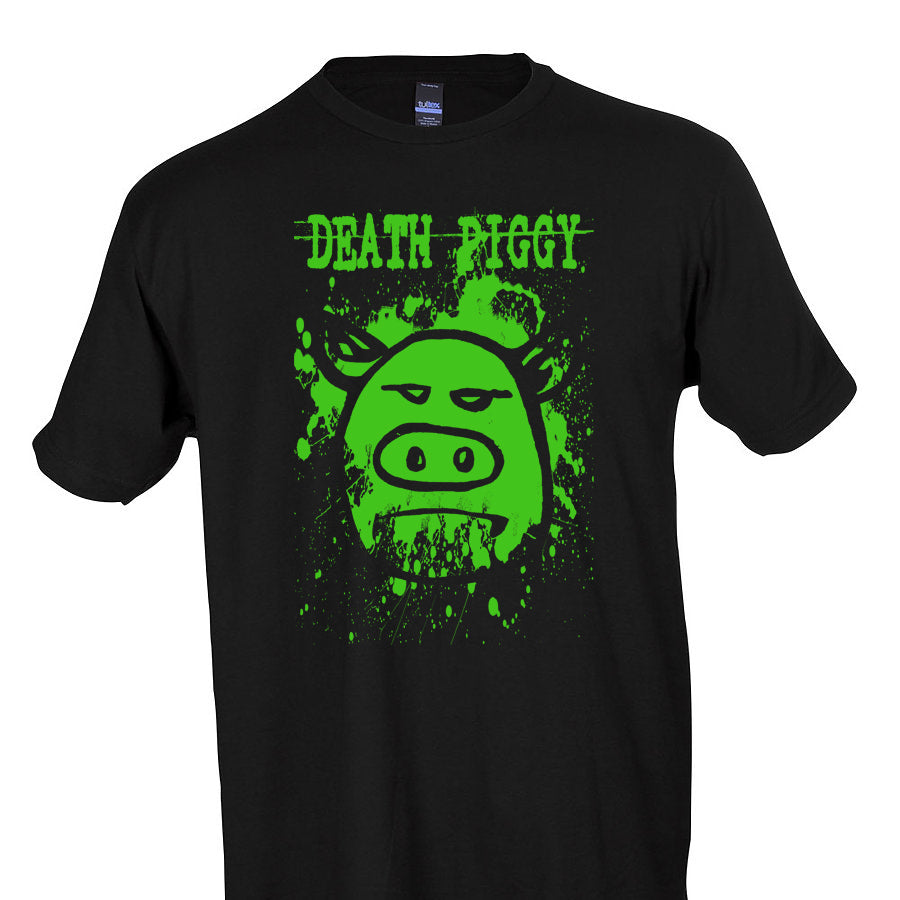 SHIRT: Death Piggy - Green Splatter